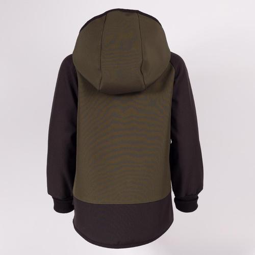 229021 Nicol Giacca softshell bambini con pile, cappuccio, riflettente - khaki