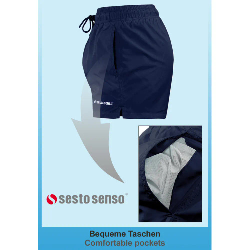 Sesto Senso costume da bagno uomo shorts mare ad asciugatura rapida tasche navy