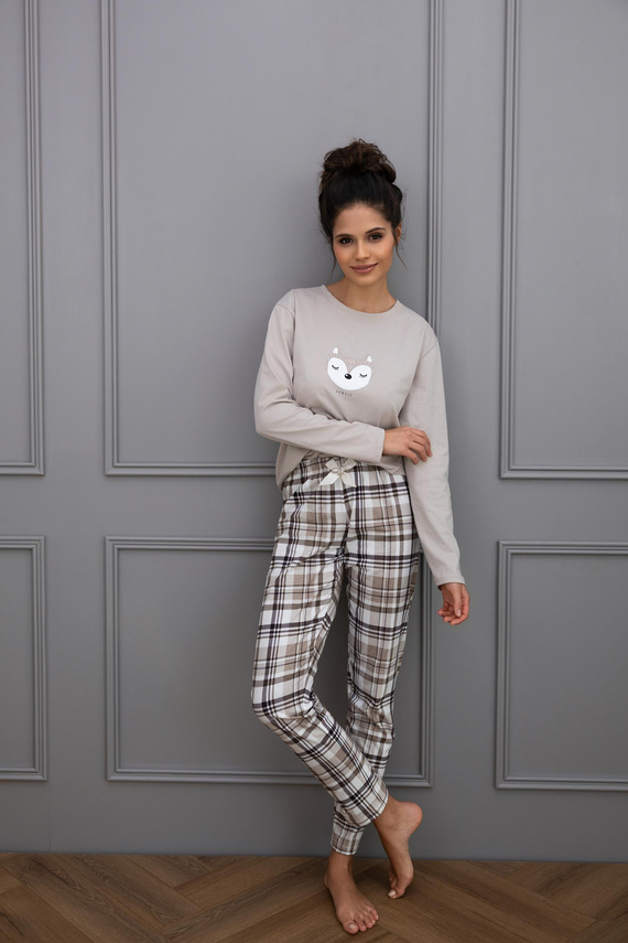 Pigiama donna Tinsley Sensis - cotone, lungo, a quadri