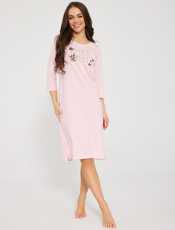 Camicia da notte Cornette 464/513 Greta 2 100% cotone fiori manica 7/8