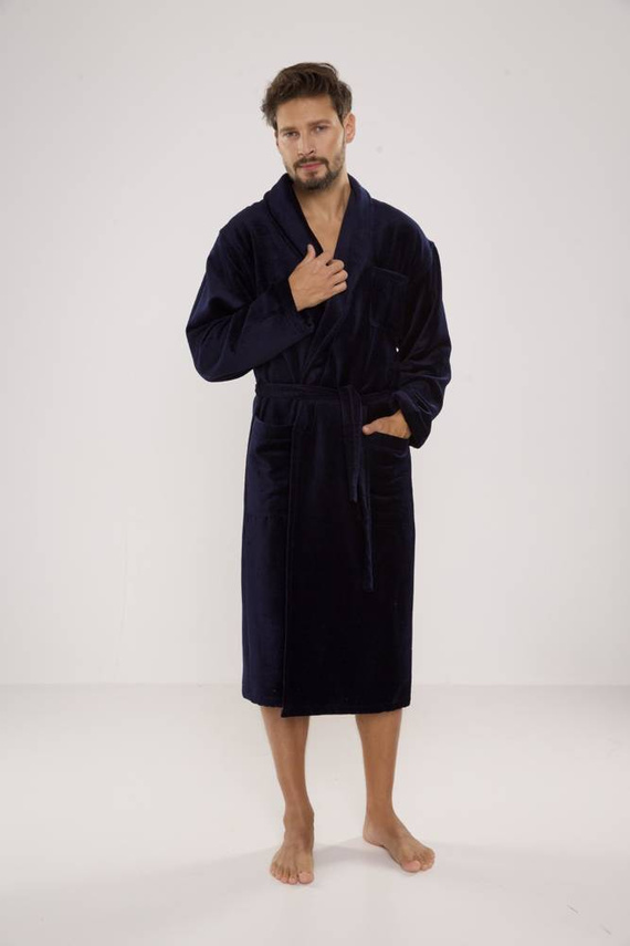 803 / 819 Vestaglia da uomo in spugna gemellare Forex - tutto blu navy (blu scuro)