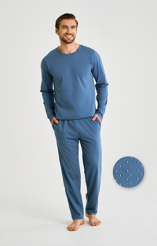 3474 Lorenzo Pigiama uomo Taro jeans - cotone, pantaloni lunghi, tasche