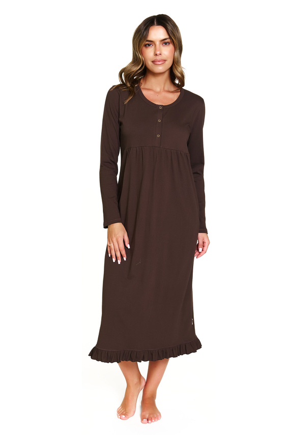7318 Doctor Nap - Camicia da notte per gravidanza e allattamento in cotone | Produzione polacca - brownie