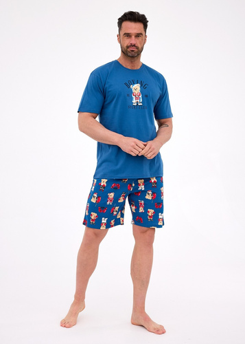 Pigiama da uomo Cornette 326/296 Boxer in cotone, manica corta, comodo e alla moda