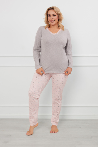 Rosaria Pigiama donna maniche lunghe, pantaloni lunghi Moda italiana - melange/stampa