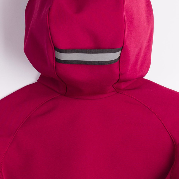 229002 Nicol Giacca softshell bambina con cappuccio, pile, riflettente - bordeaux