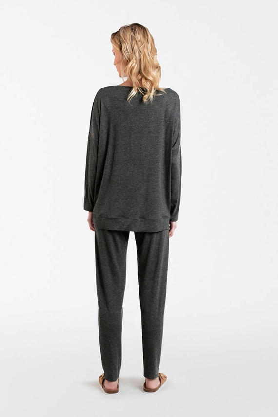 Akord Set donna manica lunga, pantaloni lunghi Moda italiana - melange scuro