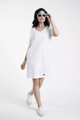Karina Tunica da donna a manica corta Italian Fashion - bianco