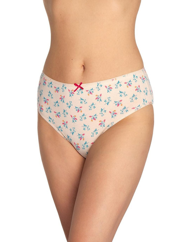 Mutandine da donna L-120BI-94 Lama nero-rosso-cotone, confezione da 3, comode e classiche