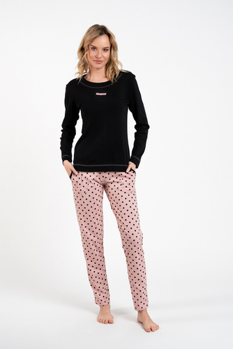 Bonilla Pigiama da donna manica lunga, pantaloni lunghi Moda italiana nero/stampa