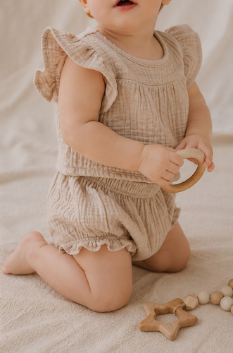 Mamatti BY50015 bloomers in mussola per neonato leggeri estivi cotone