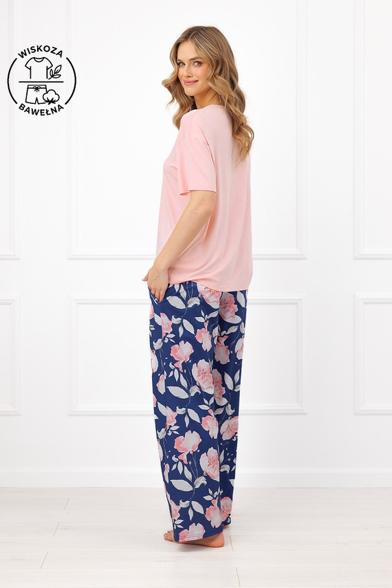 Pigiama donna Italian Fashion Ardizja viscosa cotone fiori lunga