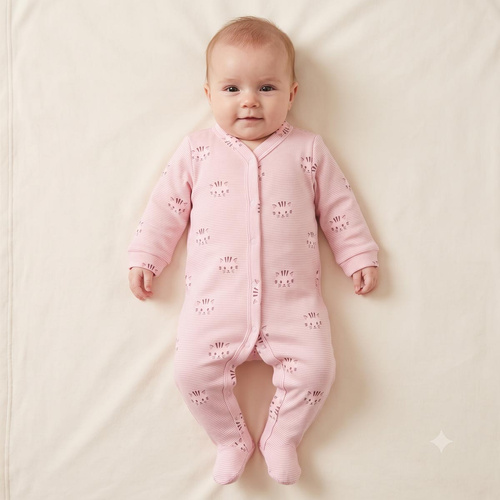 Pigiama neonato Nicol Tosia 225032 cotone rosa con gattini e piedini