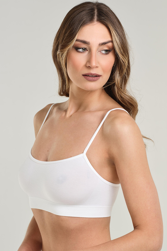 Spiman RELAX Bianco Reggiseno Morbido in Bambù Senza Ferretto Traspirante