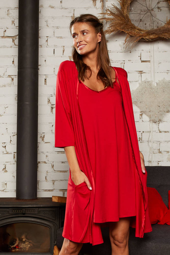 Song Accappatoio da donna con maniche a 3/4 Moda italiana - rosso