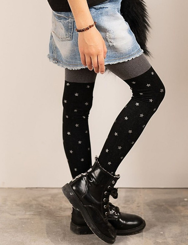 Collant Twilight 2527 Knittex 50 den - nero con motivo a stelle argentate | Elegante e alla moda