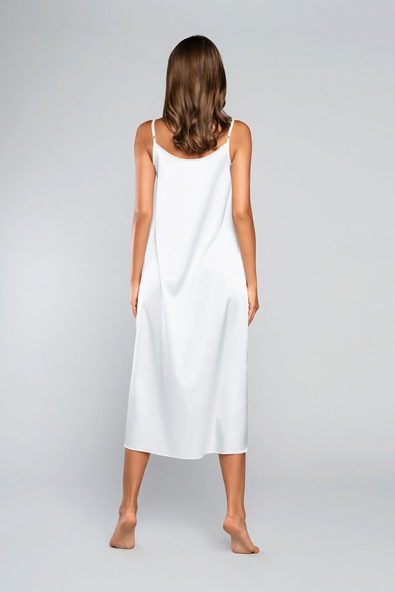 Camicia da notte touch con cinturino stretto, lunga Italia Fashion - ecru