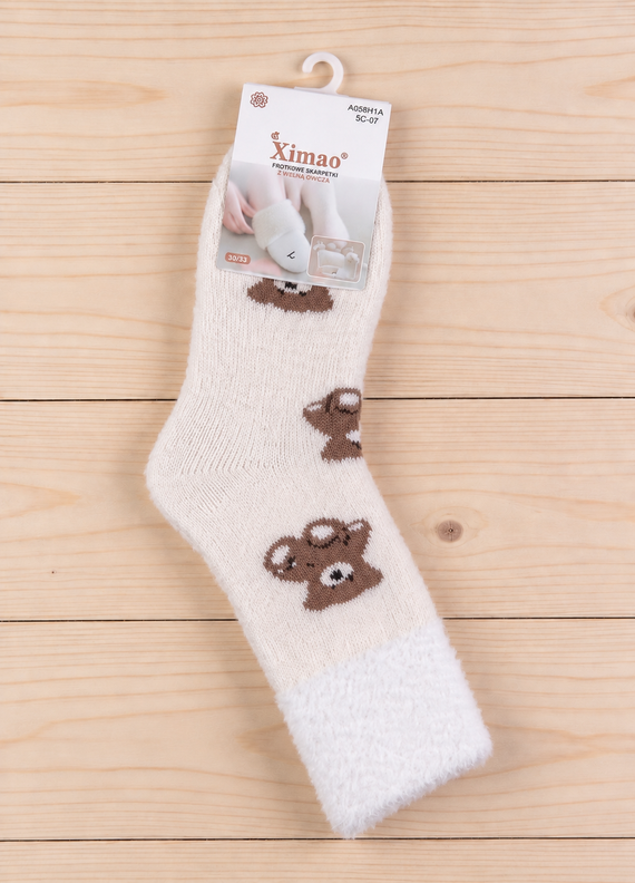 Calze da donna WIK Soxlandia 3044 wz.11 Cashmere 95% Calde Invernali beige