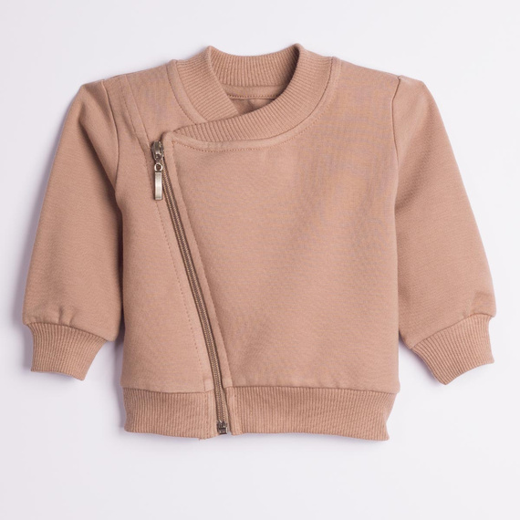 227273 Nicol BENEK Felpa bambino stile ramonesca marrone in cotone con zip