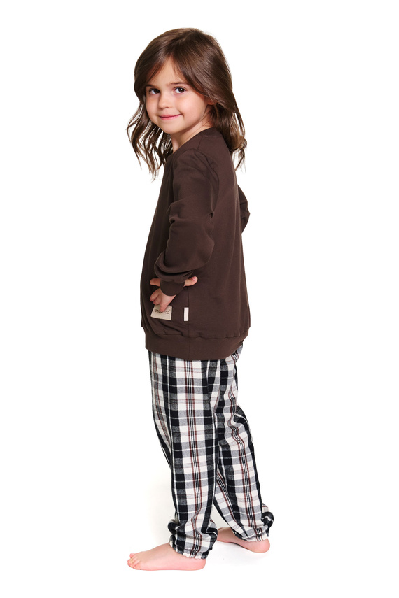 7335 Pigiama da bambino Doctor Nap - cotone e flanella, unisex, fantasia a quadri brownie