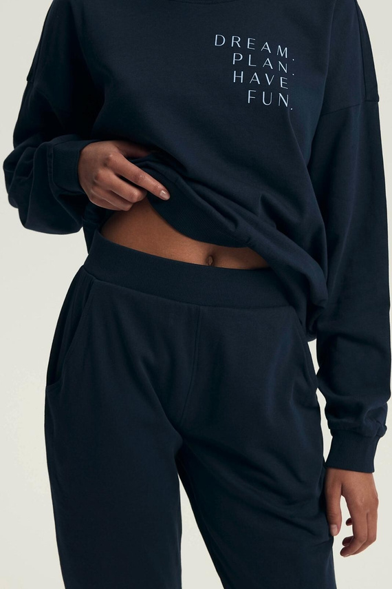 Pigiama Henderson donna 43705 Delancy blu navy - cotone, manica lunga, comodo e alla moda