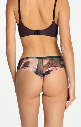 Julimex Velvet Bloom Tanga Brasil, slip bikini con motivo floreale
