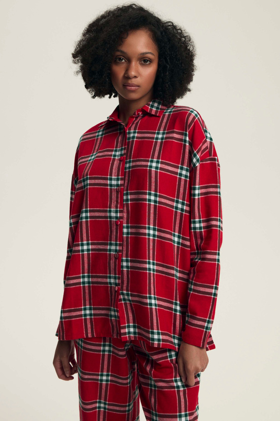 43716 Pigiama donna Dalisa Henderson - flanella a quadri, caldo 100% cotone