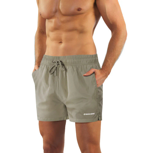 Sesto Senso costume da bagno uomo shorts mare ad asciugatura rapida tasche khaki