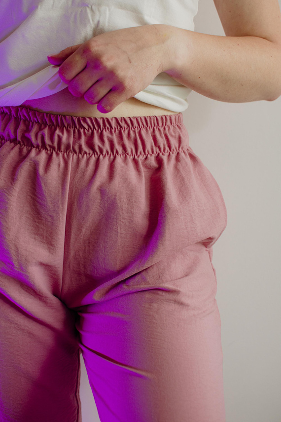 Pantaloni pigiama da donna Maeve 875 De Lafense - lunghi, tinta unita, con tasche - rosa