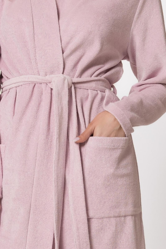 Accappatoio Donna 1819 Emma Leveza Kimono in Spugna di Cotone al Ginocchio rosa cipria