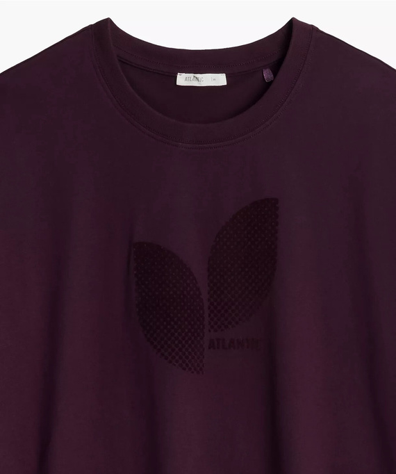 Atlantic NLP-517 Pigiama Donna Lunga 100% Cotone con Polsini vino