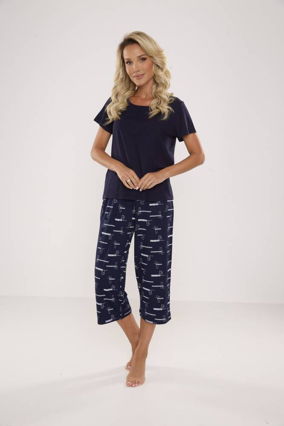 661 Pigiama da donna Cat Love Forex - blu navy