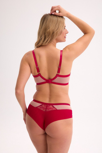 Gaia BS 1274 Frida reggiseno a balconcino morbido - rosso, coppa morbida, taglio sensuale