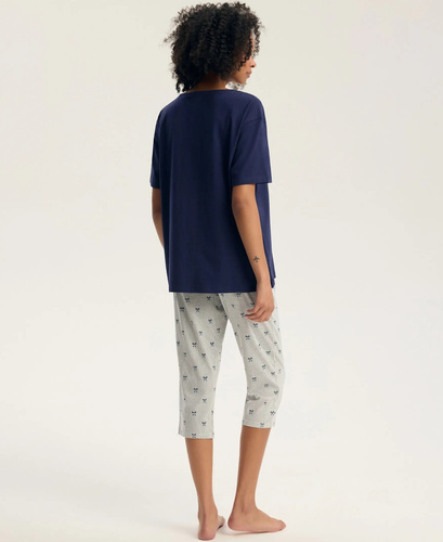 Pigiama donna Henderson Ginni 45420 100% cotone pantaloni lunghi gatti