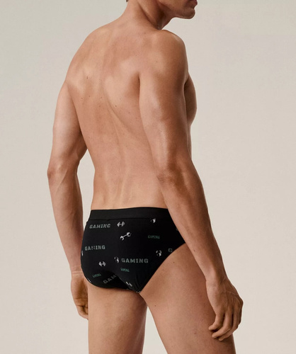 Atlantic slip uomo 3MP-206/25 cotone kaki nero, confezione da 3 pezzi, taglio classico