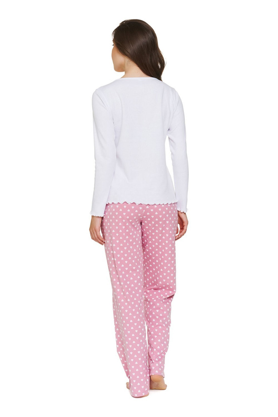 Pigiama donna Doctor Nap 7538 in cotone, lunga, a righe bianco-nero