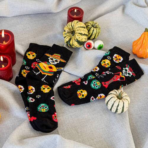 S134D Muerto Calze lunghe Moda Italiana - nero