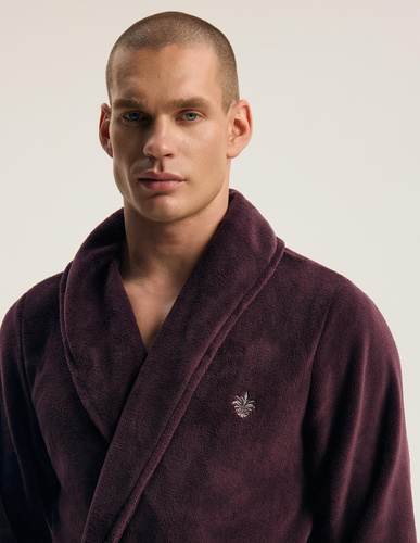 Accappatoio Henderson da uomo 43447 Vocal grey - cappuccio, maglia calda, comfort ed eleganza