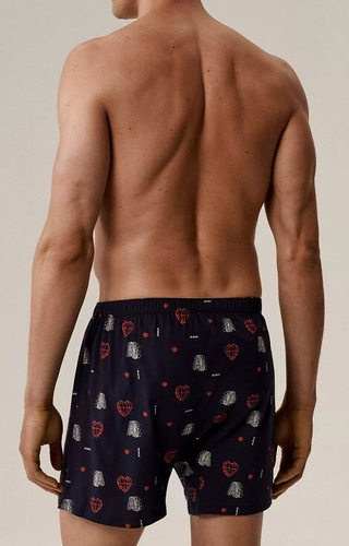 2GMB-012 Boxer Atlantic da uomo - cotone, cuori, confezione da 2 pezzi, vestibilità ampia