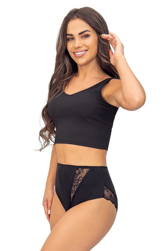 Mutandine 238 Donna nero - mutandine da donna in cotone con inserti in pizzo