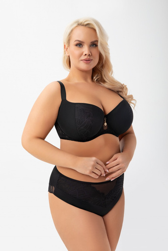 Gorsenia Erato K963 Slip a vita alta - Nero, opulento, confortevole, pizzo e microfibra