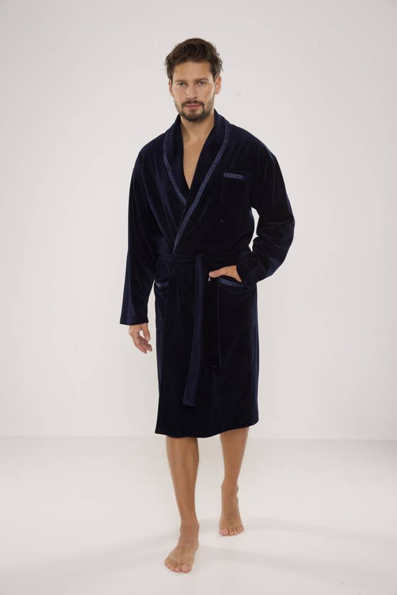 666 Ronaldo vestaglia da uomo De Lafense - blu navy