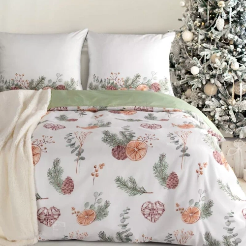 Biancheria da letto natalizia Orange Eurofirany in microfibra bianca con cerniera