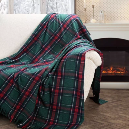 Eurofirany 39 coperta natalizia 150x200 verde-rossa spessa copriletto