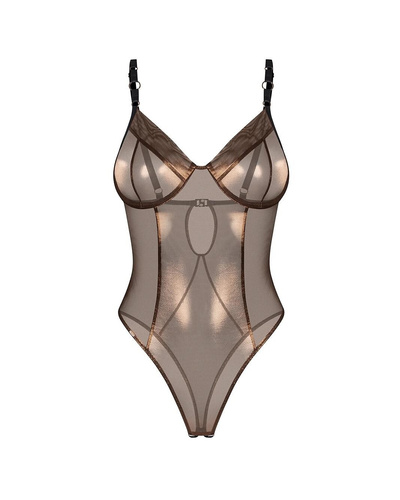 Body Soranna Crotchless Teddy Obsessive oro - body sexy da donna con cavallo aperto
