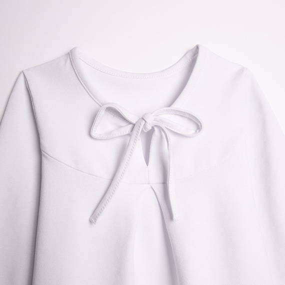 Blusa bambina Nicol 220139 cotone manica lunga elegante bianca