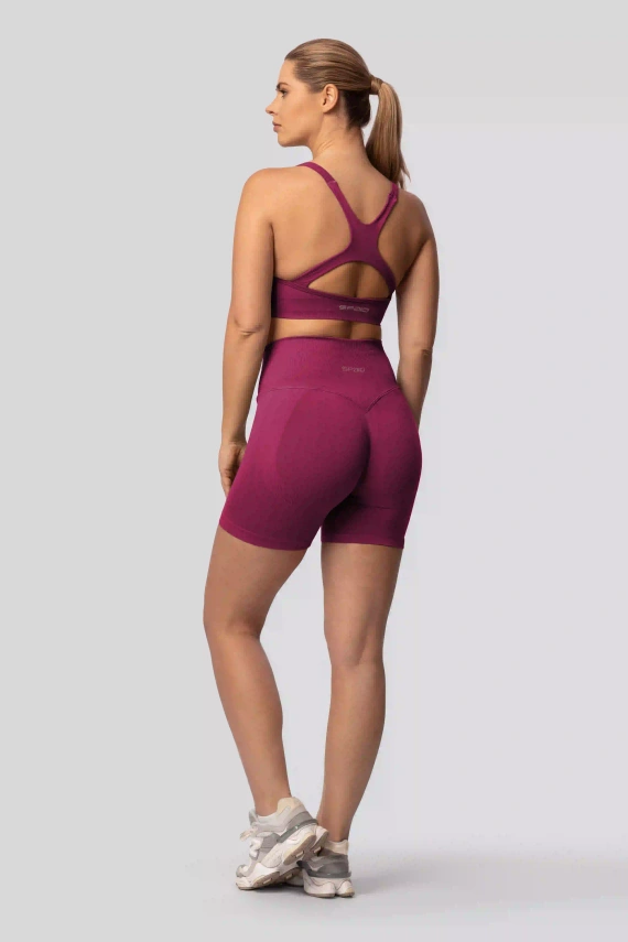 Spaio PUSH-UP PRO shorts modellanti senza cuciture vita alta fitness red wine