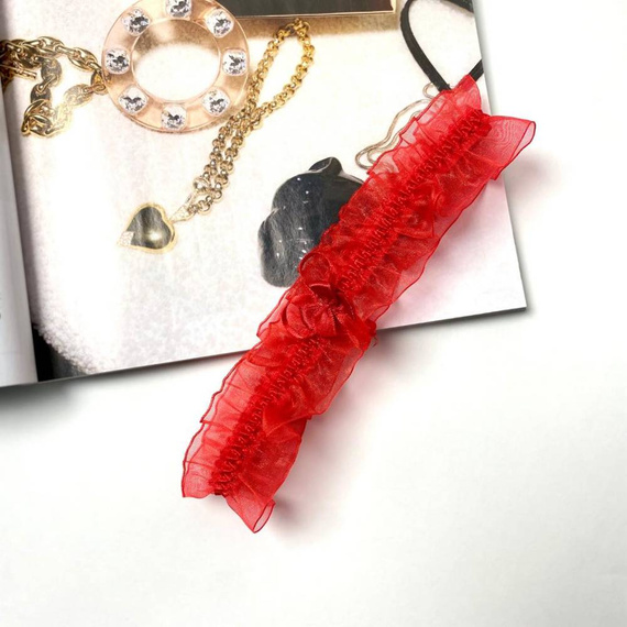 221 De Lafense giarrettiera in chiffon - rosso