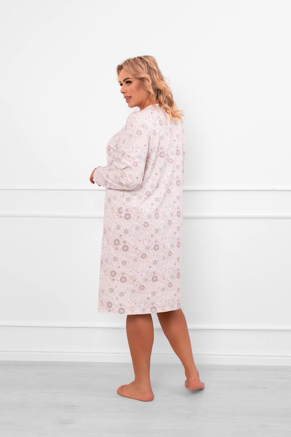 Camicia da notte da donna Satui - cotone, manica lunga, fantasia floreale Moda italiana