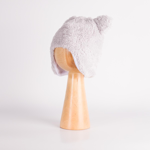 228265 Nicol FARMA Cappellino neonato orsetto grigio con paraorecchie in cotone